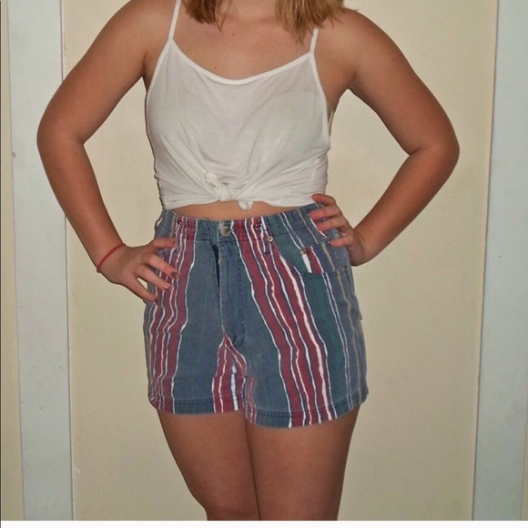 colorful high waisted shorts